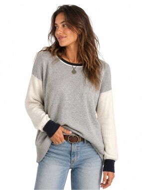 Oats Cashmere Sweater Grey Women’s Small Oversized Knit 100% Cashmere Pullover